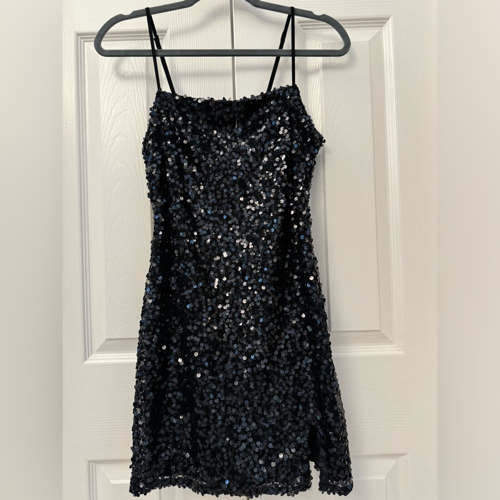 Sequined black dress